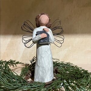 Elegant Angel Figurine with Wire Wings